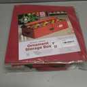 ZOBER Underbed Christmas Ornament Storage Box - Stores 64 3" Ornaments, With Dividers - Tear Proof 600D Oxford Fabric, Ornament Organizer Storage Box, Durable Christmas Containers Holder - Red