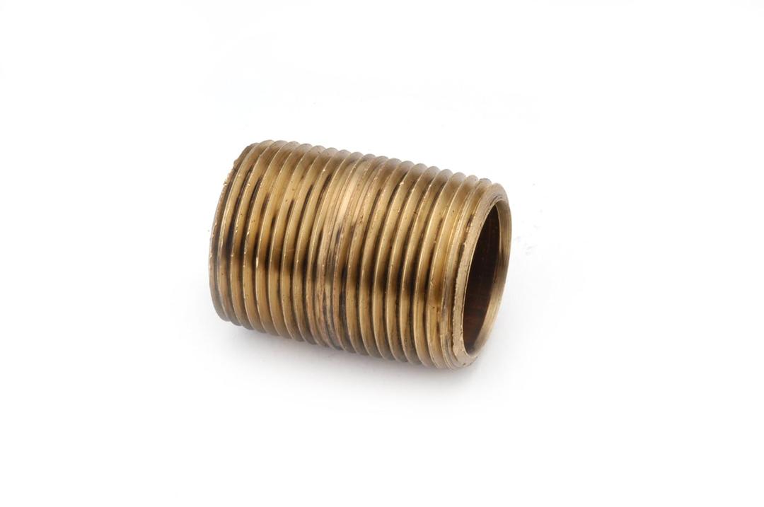 Anderson Metals - 80300-2420 80300 Lead-Free Red Brass Pipe Fitting, Nipple, 1 -1/2" x 1 -1/2" NPT Male, 2" Length