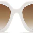 SOJOS Oversized Polarized Sunglasses for Women, Big Designer Womens Trendy Square Shades SJ2205 (White/Light Brown)