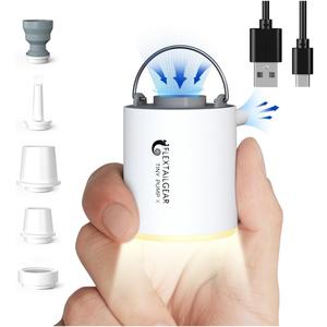 FLEXTAILGEAR Tiny Pump X Portable Air Pump + Camping Light Ultra-Mini Air Pump with 1300mAh Battery USB Rechargeable for Sleeping Pads Pool Floats Air Bed Air Mattress Swimming Ring (Grey - X) (Gray)