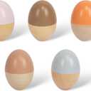 5 Pcs Wooden Baby Egg Shakers Hand Musical Maracas Percussion Instruments for Toddlers Kids