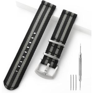 TACTICAL FROG 18 mm 20 mm 22 mm Fast Release Nylon Watch band with Stainless Steel Buckle, Two-Piece Waterproof Nylon Watch Strap for Men and Women