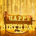 155 Bulbs Happy Birthday LED Marquee Light Up Letters Sign (Large Size)
