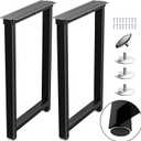 Metal Table Legs Heavy Duty, 28H x 18W, Metal Furniture Legs for Dining Desk Bench and Coffee Table, Industrial Black DIY Iron Bench Legs, Set of 2 (Rectangle)