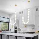 Modern Globe Chandelier High Ceiling Bubble Pendant Light Gold 15 Lights