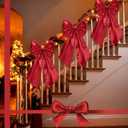 Suncalla 3 Pcs 2 FT Large Burgundy Christmas Bows Decorations Big Satin Bows Hanging Wall Decors for Room Fireplace Coquette Birthday Backdrop Bridal Shower Wedding Bachelorette Xmas Party Supplies