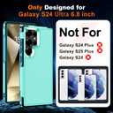 Hualele for Samsung Galaxy S24 Ultra Case,[Military Grade Protection] [Dropproof Shcokproof] Non-Slip Grip Dual Layer Rugged Heavy Duty Galaxy S24 Ultra Phone Case,Light Green