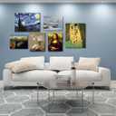 Starry Night, Vincent Van Gogh Canvas Wall art, Classic Paintings Framed Pictures Poster, Abstract Artwork Prints for Home Decor 16"x24"