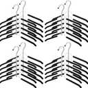 Ripeng 8 Pcs Multi Layer Clothes Hangers 5 in 1 Sweater Shirt Hanger for Shirts Space Saving Anti Slip Metal Heavy Duty Stainless Steel Blouse Tree Hangers for Suit Closet Organizer and Storage, Black