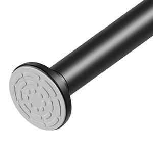 BellRhein Shower Curtain Rod, Retractable Curtain Rod 30-55 Inches. Thickened Metal Shower Rod, Non Perforated Installation, Rod For Windows And Bathrooms (Black)