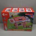 CUTE STONE BBQ Grill Toys for Kids with Color Changing Food, Cool Mist Spray, Sizzling Sound & Lights - Pretend Play Cooking Outdoor Grill Set with Frying Pan, on Wheels for Easy Move (Pink)