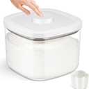 Airtight Rice Container 10 Lbs, Clear Plastic Food Storage Container Bin For Flour Sugar, Dry Food Holder with Easy Locking Lid for Kitchen Pantry Organization and Storage
