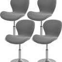 Gollense Bar Stool Covers with Backs, Set of 2 Stretch Jacquard Barstool Seat Covers, Washable Swivel Pub Counter Height Chair Slipcover Protector for Home Kitchen Cafe (Jacquard-Dark Grey)