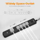 1 Pack Power Strip Surge Protector - 5 Widely Spaced Outlets 3 USB Charging Ports, 1875W/15A 6Ft Braided Extension Cord, Flat Plug Overload Protection, Wall Mount for Home Office Dorm Room Essentials