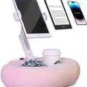 NKV Tablet Kindle Stand Pillow, for Sofa, Bed and Desk -Phone Soft Pad Dock Compatible with 4.7"-15.6" Phone/Kindle, Tablet, E-Reader, Pink