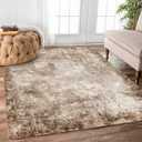 6' x 9' Washable Area Rug - Low Pile Soft Vintage Indoor Rug for Living, Dining or Bedroom - Lightweight Carpet with Non-Slip Backing - Foldable for Easy Placement, Brown