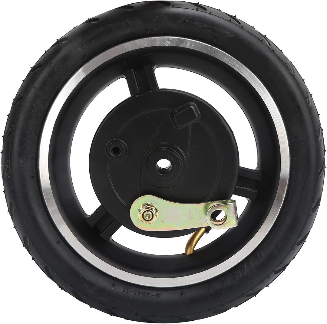 Electric Scooter Tire, Durable Drum Brake Rubber Aluminum Construction E-Scooter Wheel for Commuters Urban Riders Campus Travel