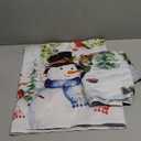 Snowman Curtains Valance for Bedroom Living Room, Christmas Tree Red Cardinals Curtains & Drapes Rod Pocket Seasonal Winter Snowy Scene Valance for Kitchen Window Curtains Over Sink 54x18in,1 Panel