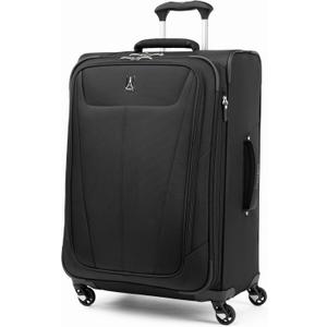 Travelpro Maxlite 5 Softside Expandable Luggage with 4 Spinner Wheels, Lightweight Suitcase, Men and Women, Black, Checked-Medium 25-Inch