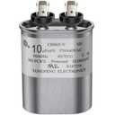 10 MFD uF 370/440 VAC CBB65B Dual Run Round Capacitor, UL Listed Motor Run Capacitor for Condenser Straight Cool or Heat Pump Air Conditioner Parts Replacements