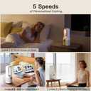 Let'me Bladeless Desk Fan Small Quiet,5-Speed Bedside Table Fan with 3-Level Brightness Night Light, 72 Oscillation, 9-Hour Timer, Wired Power with Adapter,Fan for Bedroom Office Home,13x5 Incn