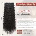 LONAI 4PC Clip in Hair Extensions, 100 Pure Protein Silk Curly Hair Extension for Women, 26 Inch Long Soft Natural Hair Extensions-Dark Chocolate Brown