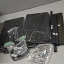 Furnulem 5 Drawer Black Dressers for Bedroom 2 Tier Shelf Storage Small Fabric Dresser for Closet Sturdy Metal Frame Modern Style Storage Cabinets Organization Units for Hallway Rooms