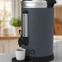 Commercial 100-Cup Stainless Steel Coffee Urn, 12L / 3.2 Gal Electric Coffee Maker with Double-Wall Insulation, Hot Beverage Dispenser for Events, Catering & Buffets