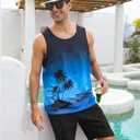 uideazone Mens Beach Tank Top Summer Sleeveless Shirt Graphic Quick Dry Gym Workout Tank Top (XXL)