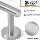 HITSLAM Brushed Nickel 18 Inch Towel Bar for Bathroom, SUS304 Stainless Steel Bathroom Towel Rack Wall Mounted, Modern Home Decor Bath Towel Holder with Hardware Accessories (Total Length 19.8 Inch)