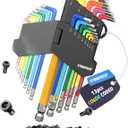 13 Piece SAE Allen Wrench Set Ball End Hex Keys Color Coded L Shape Design Alloy Steel Tool Kit for Bike Furniture Repair DIY Projects