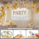 Ledido 1010ft Beige Tulle Backdrop Curtains with Lights String - 300LED Fairy Lights Sheer Curtain Backdrop for Wedding Baby Shower Photo Shoot Birthday Party Decoration(2 Panels 510ft)Beige