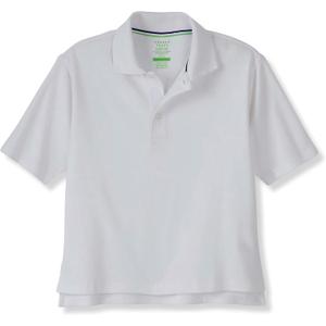 French Toast Adaptive Short Sleeve Seated Interlock Polo (6-7, White)