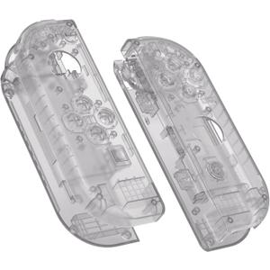 eXtremeRate DIY Replacement Shell Buttons for Nintendo Switch & Switch OLED, Clear Black Custom Housing Case with Full Set Button for Joycon Handheld Controller - Console Shell NOT Included
