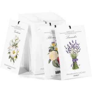 MYARO 12 Packs Scented Sachets for Drawer and Closet, Long-Lasting Potpourri Bags Closet Air Freshener Home Fragrance Sachet 3 Scents Options- Lavender, Bloomy Flower, Gardenia