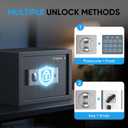 0.6 Feet Cubic Safe Box with Digital Keypad Lock & Keys, Home Safe Money Box for Cash, Documents, Jewelry,& Medicine, Security Digital Safe in Home, Hotel or Business