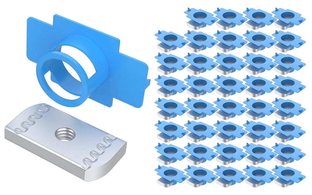40 Pcs 3/8"-16 Nylon Strut Channel Cone Nuts, Nylon Channel Squeeze Nut for Strut Channel, Easy to Locate Mounts Solar Panel, Strut Channel Nuts with Dacromet Finish