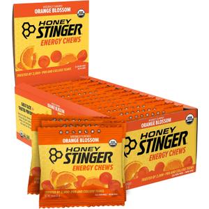 Honey Stinger Organic Orange Blossom Energy Chew, Gluten Free & Caffeine Free, for Exercise, Running and Performance, Sports Nutrition for Home & Gym, Pre and Mid Workout, 21.6 Ounces (Pack of 12) (EXP 03/24/27)