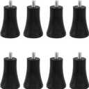 Wealrit 8 Pcs 2.5 Inch Height Rubber Furniture Legs Riser M8 x 14 mm Bolt Non-Silp Rising Feet Replacement for Sofa Table Chair