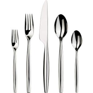 Gourmet Settings - 20-Piece Silverware Set - Lance Collection - Polished Stainless Steel Flatware Sets - Service for 4 - Kitchen Cutlery Utensils Knife/Fork/Spoons - Dishwasher Safe (28-821)