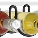 Wallniture Dijon Wine Rack for Kitchen Organization and Storage, Under Cabinet Organizer for 5 Liquor or Wine Bottles, Metal Black, 23.5x 5.5x 4.1 Inches