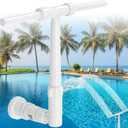 Dual Spray Pool Fountain, 10-20F Cooler Water for Above/In-Ground Pools, Dual Spray Waterfall Sprinkler Fountain, Adjustable Waterfall Cooling and Relaxation (Upgraded WhiteIncluded 3inch Tube)