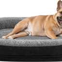 JOEJOY Orthopedic Dog Bed for Medium Dogs, Egg-Crate Memory Foam Pet Bed with Bolster Sides, Waterproof Lining, Removable Washable Cover & Non-Slip Bottom, 28"l X 23"w X 6.5"th, Black