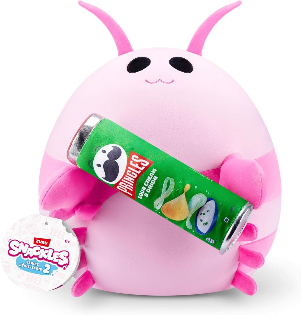 Snackles Series 2 Shrimp & Pringles 14 Inch Plush by ZURU, Ultra Soft Plush, Collectible Plush with Real Licensed Brands, Stuffed Animal, Giftable