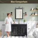 Brightify Farmhouse Bathroom Wall Mirror 22"x30" Black Rustic Wall Mirror with Solid Fir Wood Frame, Barn Door Style Mirror for Bathroom Over Sink, Entryway, Living Room, Bedroom, Easy Hanging
