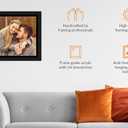 9x13 Black Wood Frame with White Mat | 11x15 Matted to 9x13 | UV Acrylic Shatter Guard, Foam Board Backing, Wall Hanging Hardware - Solid Pine