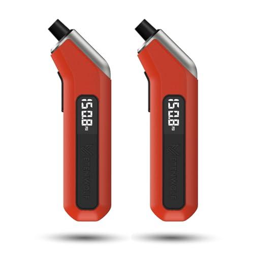 ETENWOLF Digital Tire Pressure Gauge 2 Pack, Industrial Tire Gauge 3-200 PSI, Calibrated to ANSI B40.7 Grade 2A(Plus-Minus 0.5%), Air Pressure Gauge with Replaceable AAA Batteries (Vivid Orange)