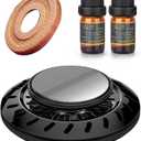 Kwak's UFO Solar Car Air Freshener, Rotating Dashboard Decorations for Car Interior, Funny Air Freshener Car Accessories with Wooden Aroma Ring (Black)