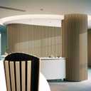 Art3d 1-Pack Acoustic Wood Slat Wall Panel with Roll-Flat Design - 95.3 x 23.8 Inch Sound Absorbing Panels for Living Room Columns Corridor Curved Wall Decor, Oak