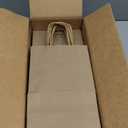 METRONIC Paper Gift Bags 5.25x3.75x8 50Pcs, Christmas Gift Wrap Bags with Handles, Brown Kraft Paper Bag for Small Business, Bulk Party Favors Bag for Birthday, Shopping, Retail, Made in USA